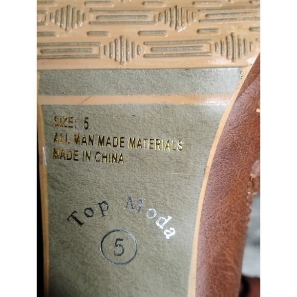 Top Moda Women's Size 5 Brown Faux Leather Heeled Boots- NWOT - Picture 10 of 10